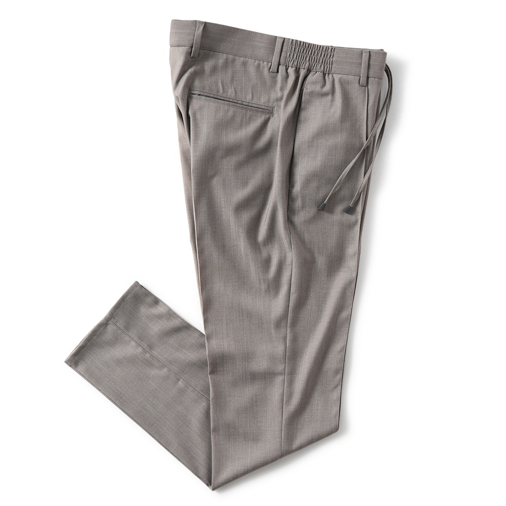 giab's ARCHIVIO ジャブスアルキヴィオ MASACCIO/M1 A3712 マサッチョ マサッチョ ナローペンシルストライプ ドローコードパンツ GREIGE