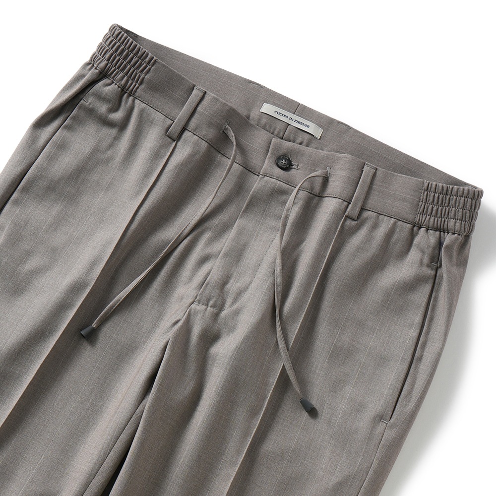 giab's ARCHIVIO ジャブスアルキヴィオ MASACCIO/M1 A3712 マサッチョ マサッチョ ナローペンシルストライプ ドローコードパンツ GREIGE