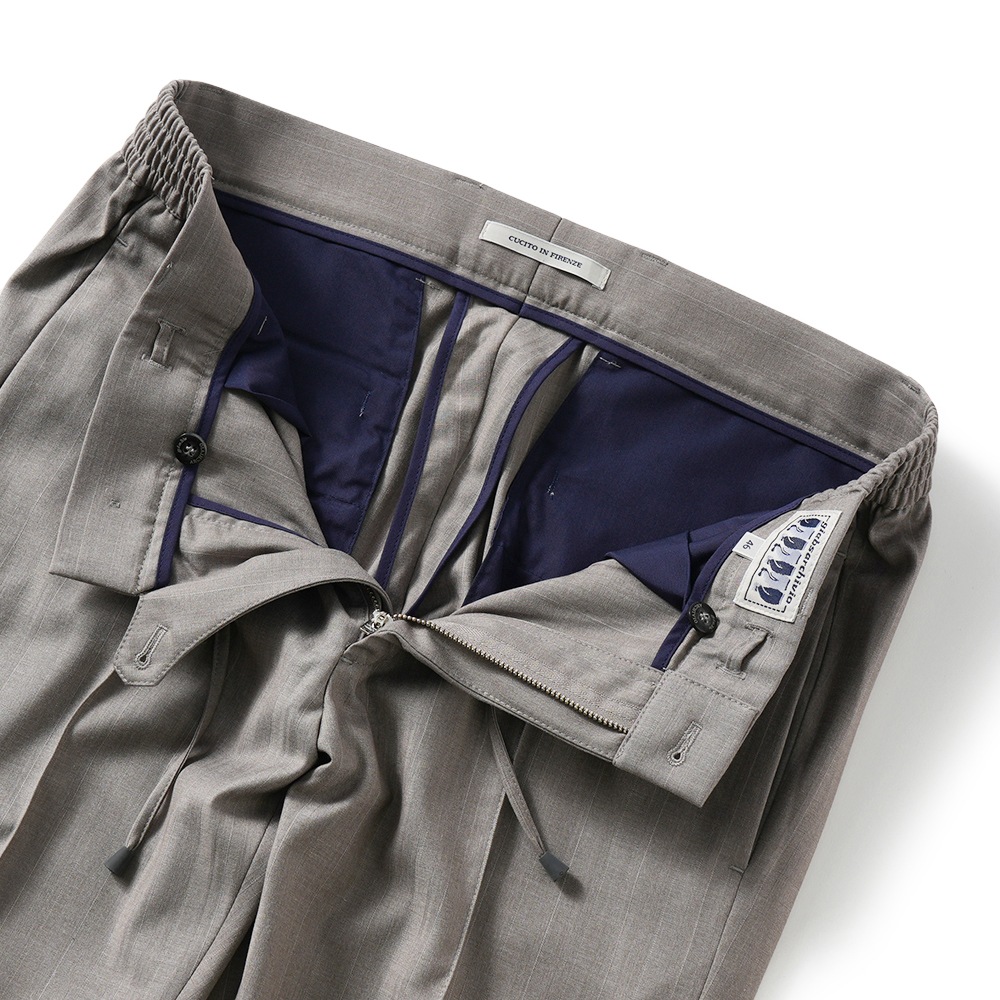 giab's ARCHIVIO ジャブスアルキヴィオ MASACCIO/M1 A3712 マサッチョ マサッチョ ナローペンシルストライプ ドローコードパンツ GREIGE