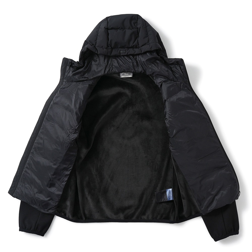 HERNO ヘルノ 2LAYER WINDSTOPPER/DOUBLE STRETCH SWEATER ポリエステル×ジャージ ハイブリッドダウンパーカ JP000112U-52076 BLACK