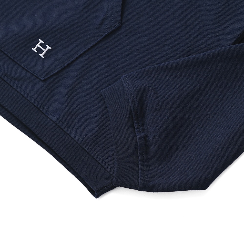 HOLLYWOOD RANCH MARKET ハリウッドランチマーケット Hエンブロイダリー ナローリブパーカ NAVY