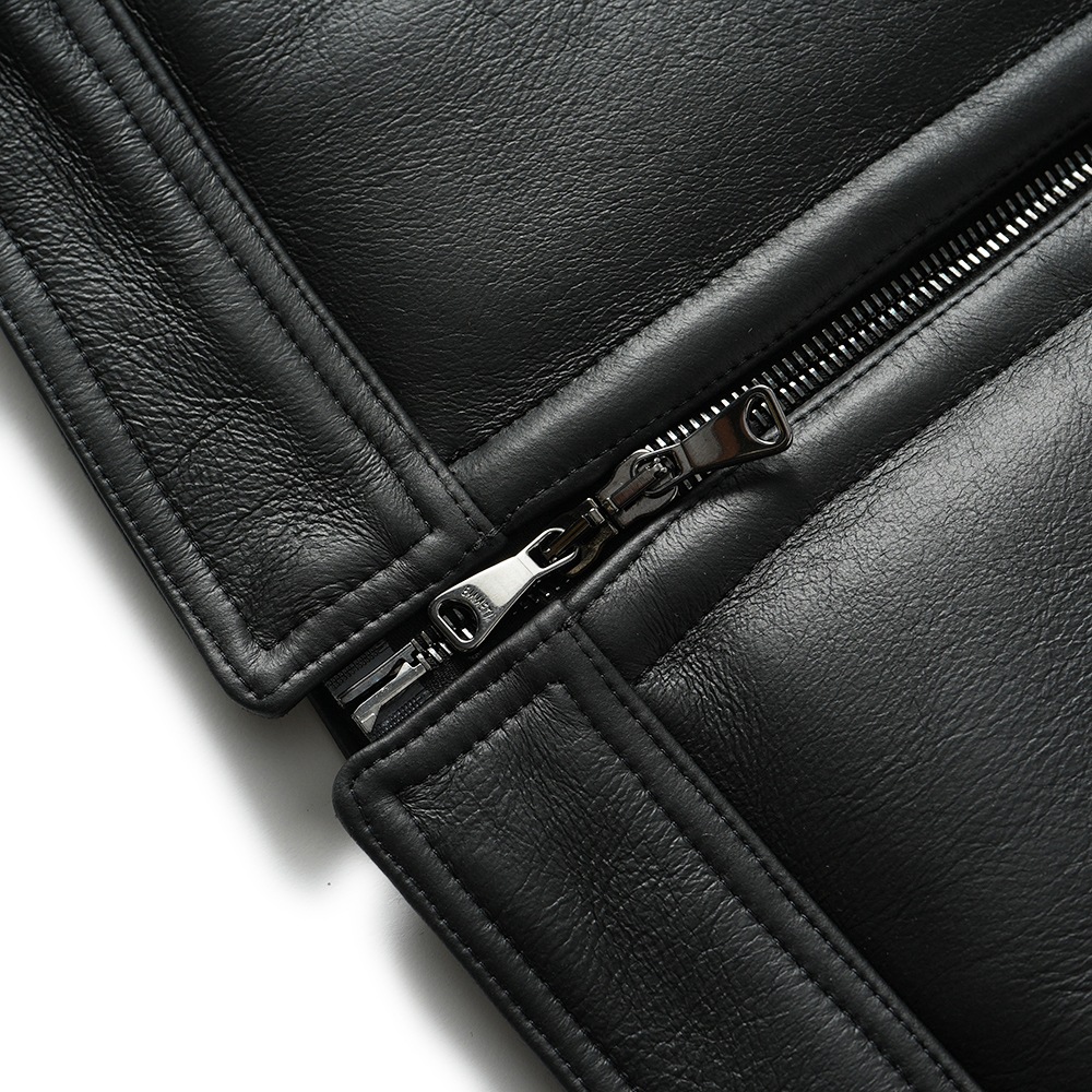 EMMETI エンメティ JURI SP MOUTON ユリ スペシャルムートン シングルライダース ジャケット BLACK