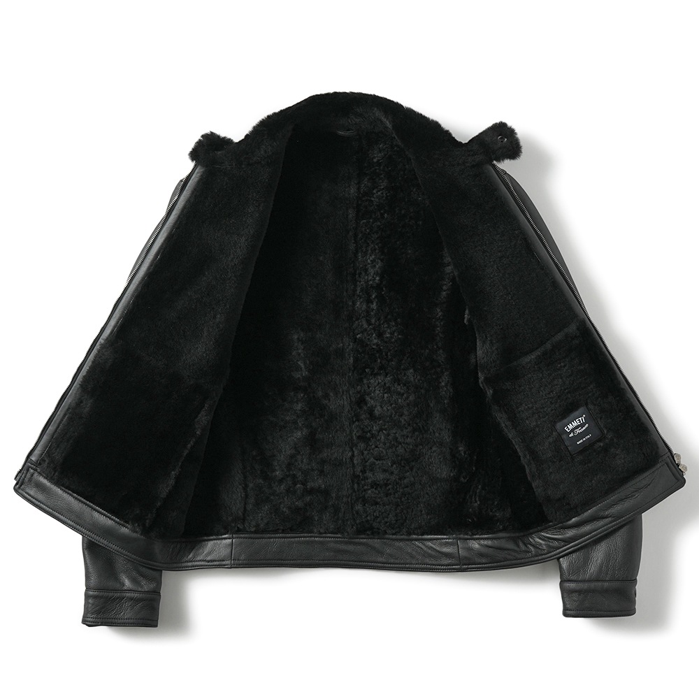 EMMETI エンメティ JURI SP MOUTON ユリ スペシャルムートン シングルライダース ジャケット BLACK