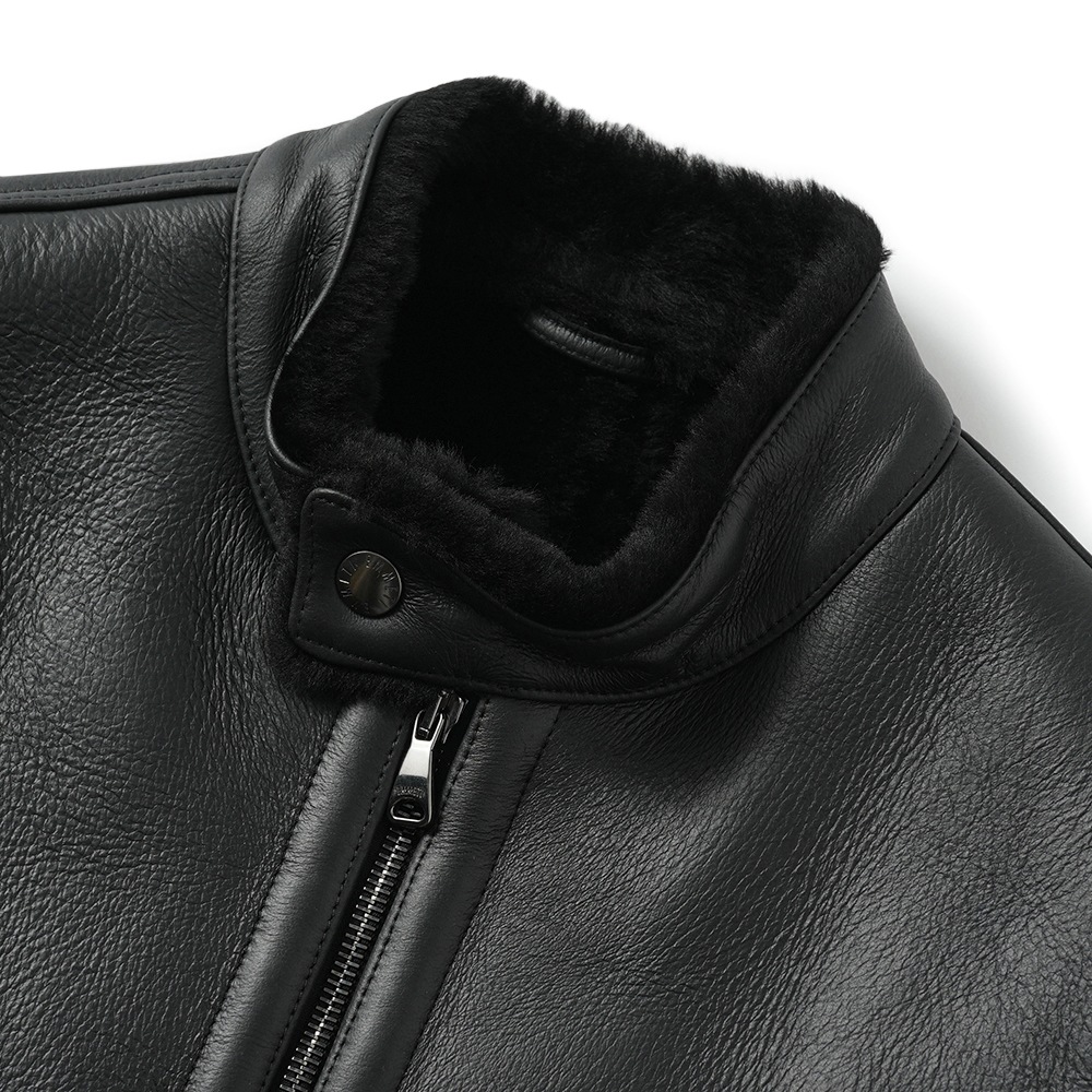 EMMETI エンメティ JURI SP MOUTON ユリ スペシャルムートン シングルライダース ジャケット BLACK