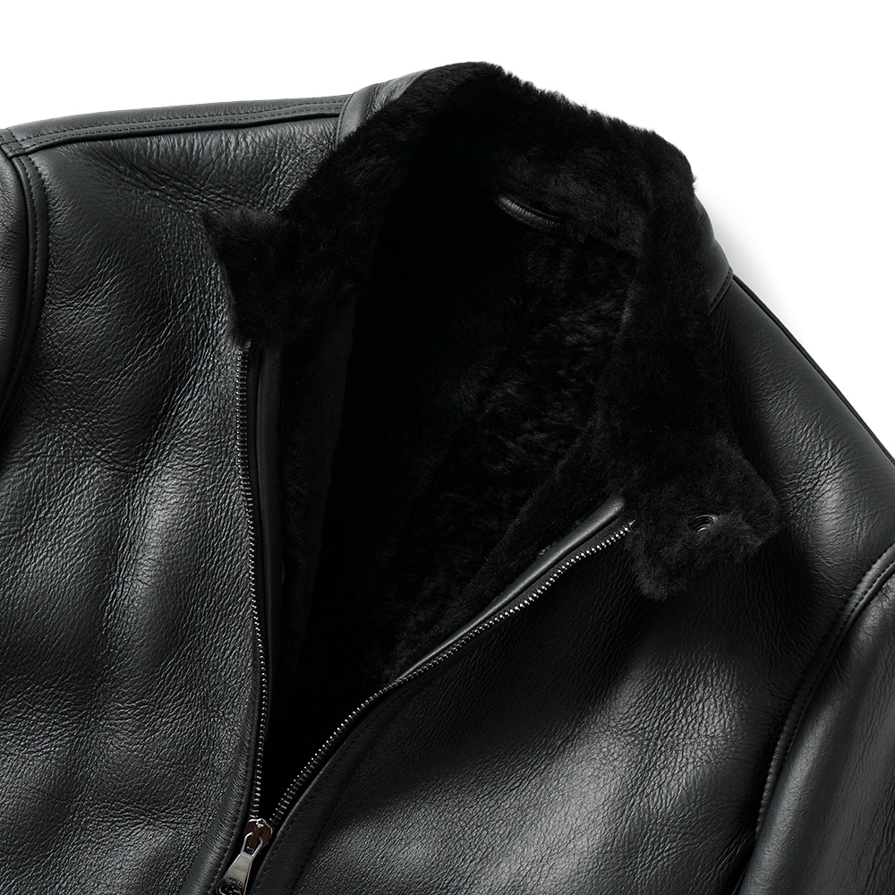 EMMETI エンメティ JURI SP MOUTON ユリ スペシャルムートン シングルライダース ジャケット BLACK