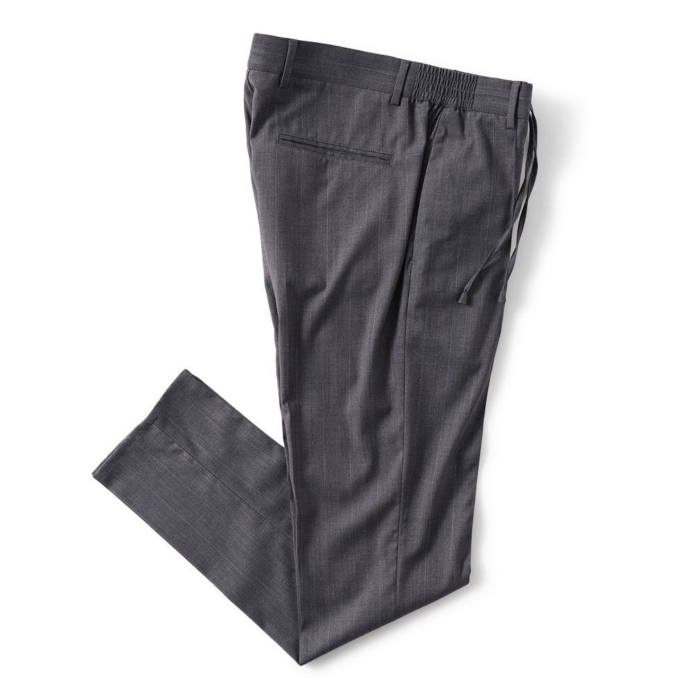 giab's ARCHIVIO ジャブスアルキヴィオ MASACCIO/M1 A3712 マサッチョ ナローペンシルストライプ ドローコードパンツ GREY