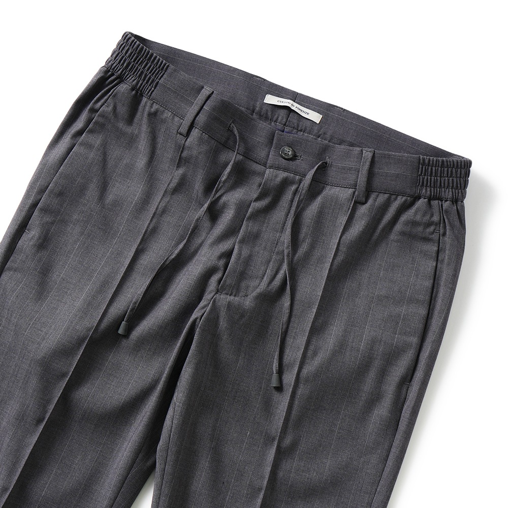 giab's ARCHIVIO ジャブスアルキヴィオ MASACCIO/M1 A3712 マサッチョ ナローペンシルストライプ ドローコードパンツ GREY