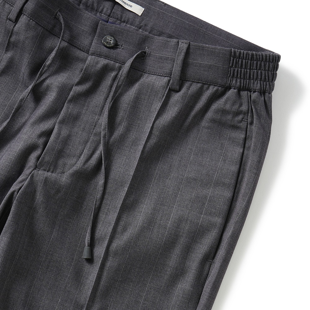 giab's ARCHIVIO ジャブスアルキヴィオ MASACCIO/M1 A3712 マサッチョ ナローペンシルストライプ ドローコードパンツ GREY