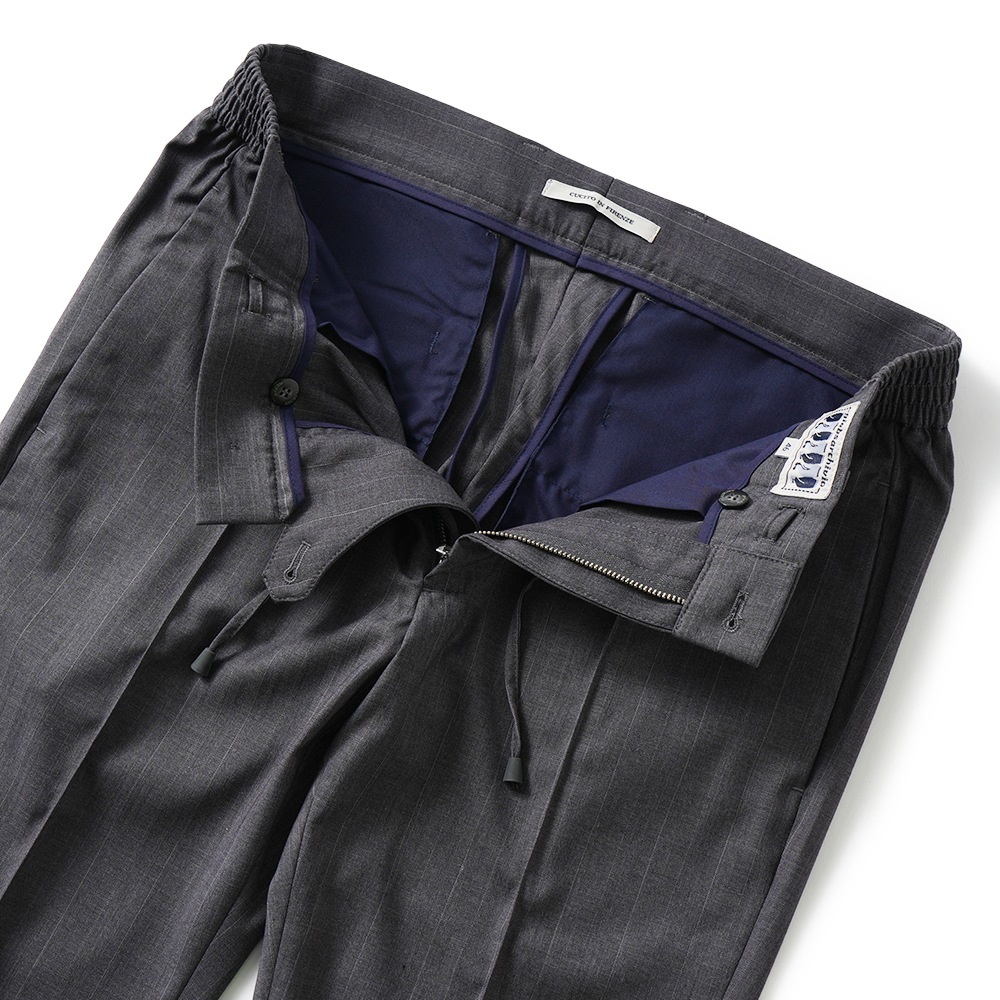 giab's ARCHIVIO ジャブスアルキヴィオ MASACCIO/M1 A3712 マサッチョ ナローペンシルストライプ ドローコードパンツ GREY