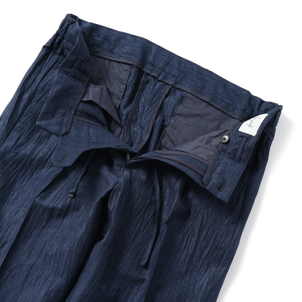 Finjack フィンジャック コットンリネン楊柳 ドローコードトラウザーズ SPL-TXJ005 NAVY