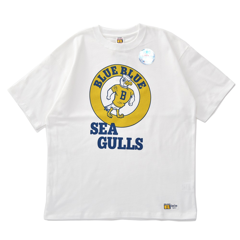 RUSSELL・BLUE BLUE ラッセル・ブルーブルー RUSSELL BLUEBLUE シーガルス Tシャツ WHITE