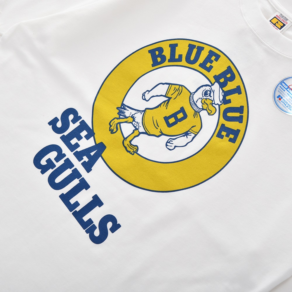 RUSSELL・BLUE BLUE ラッセル・ブルーブルー RUSSELL BLUEBLUE シーガルス Tシャツ WHITE