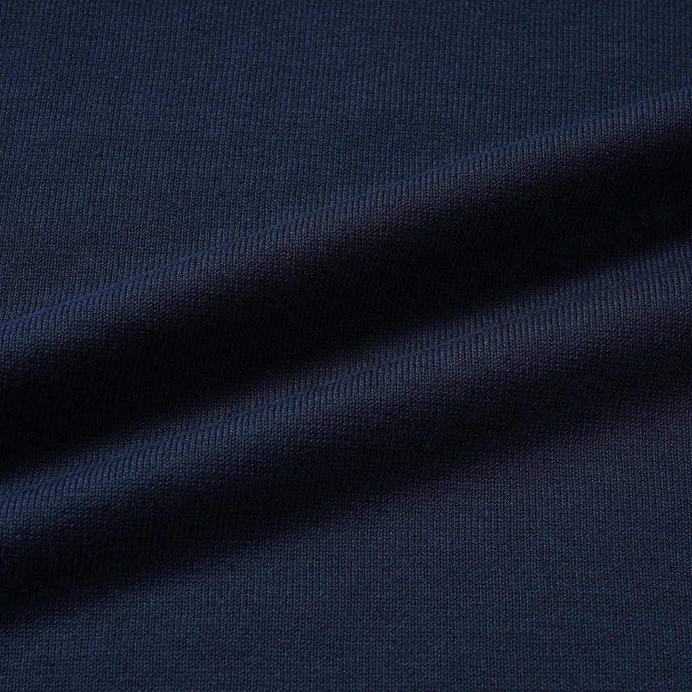 GRANSASSO グランサッソ ソフトコットン ニット モックネック ショートスリーブ Tシャツ 58109/18120 NAVY