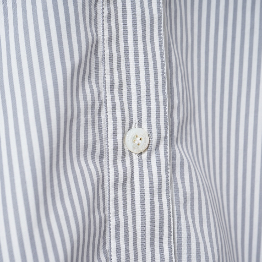 FINAMORE フィナモレ LISAJ MARAJ 460153 C0620 コットン ロンドンストライプ プルオーバーシャツ WHITE×L.GRAY