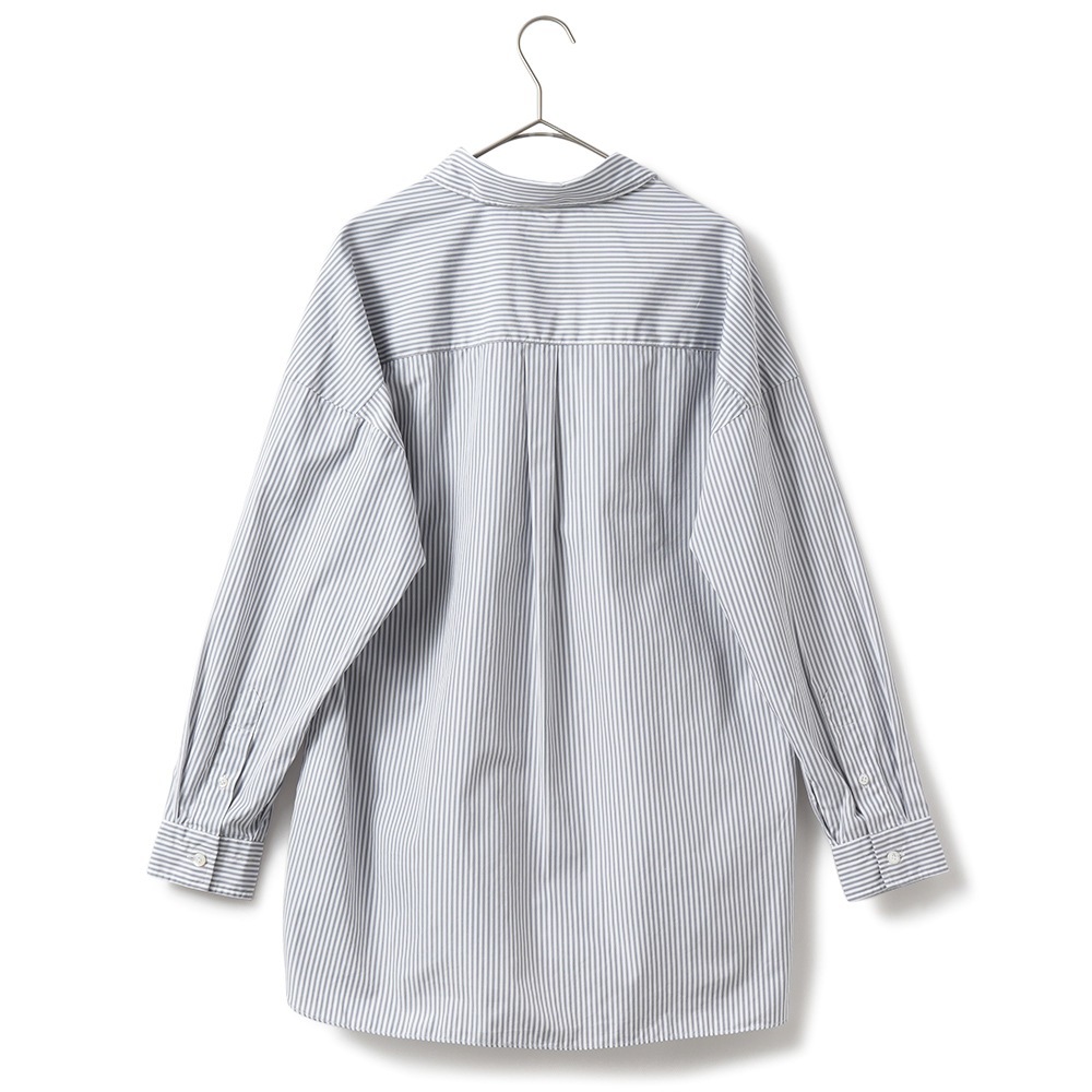 FINAMORE フィナモレ LISAJ MARAJ 460153 C0620 コットン ロンドンストライプ プルオーバーシャツ WHITE×L.GRAY