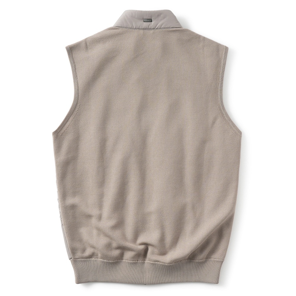 HERNO ヘルノ ポリエステル・コットンピケニット 中綿 ジップアップベスト MC000165U-72056 TAUPE