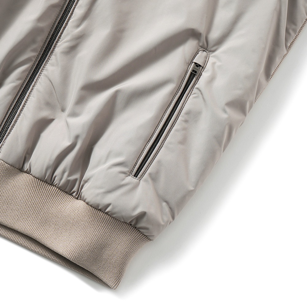 HERNO ヘルノ ポリエステル・コットンピケニット 中綿 ジップアップベスト MC000165U-72056 TAUPE