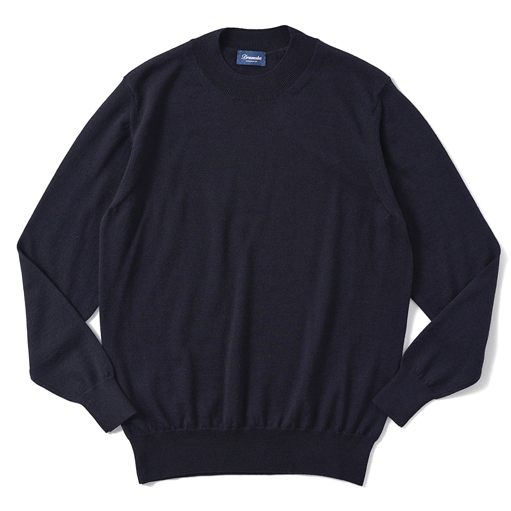 Drumohr ドルモア 12G エクストラファインメリノウール クルーネック ニット D9M103DP NAVY