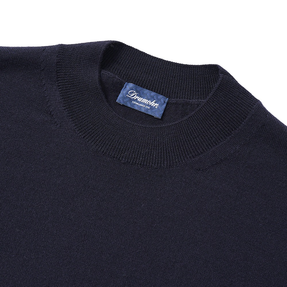 Drumohr ドルモア 12G エクストラファインメリノウール クルーネック ニット D9M103DP NAVY