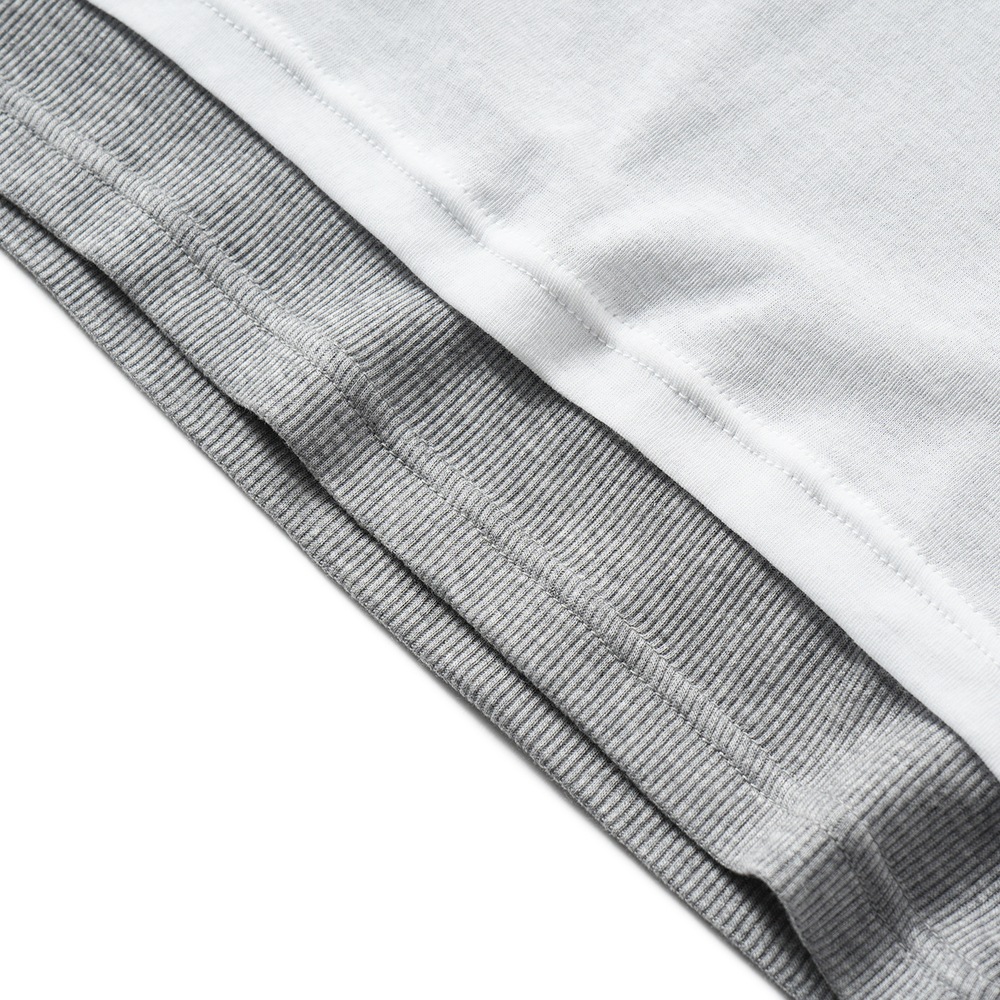 PROTAGONISTA プロタゴニスタ Double-Layered Long Sleeve T-Shirt ダブルレイヤード LS Tシャツ PNT-CT-46A GREY×WHITE