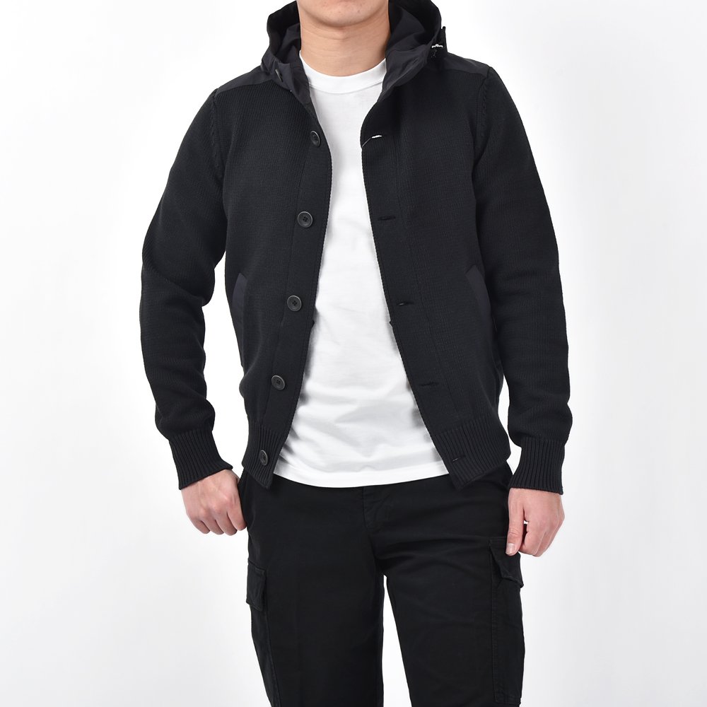 HERNO ヘルノ パフィコットン ミドルゲージ フード付 ニット