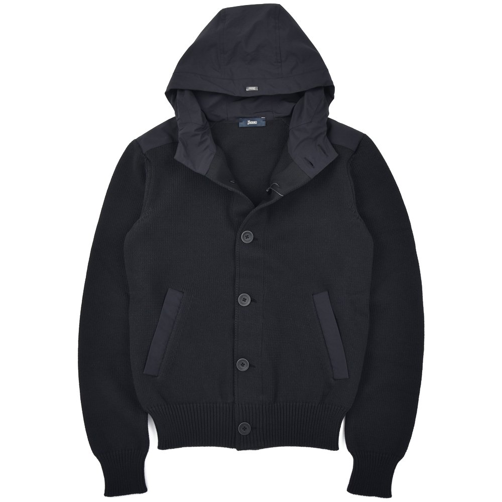 HERNO ヘルノ パフィコットン ミドルゲージ フード付 ニット