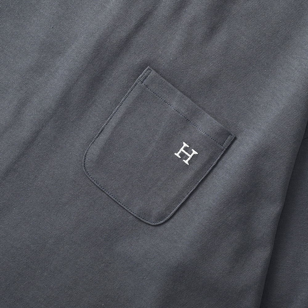 HOLLYWOOD RANCH MARKET ハリウッドランチマーケット HエンブロイダリーラウンドヘムロングスリーブTシャツ ウイメンズ CHARCOAL