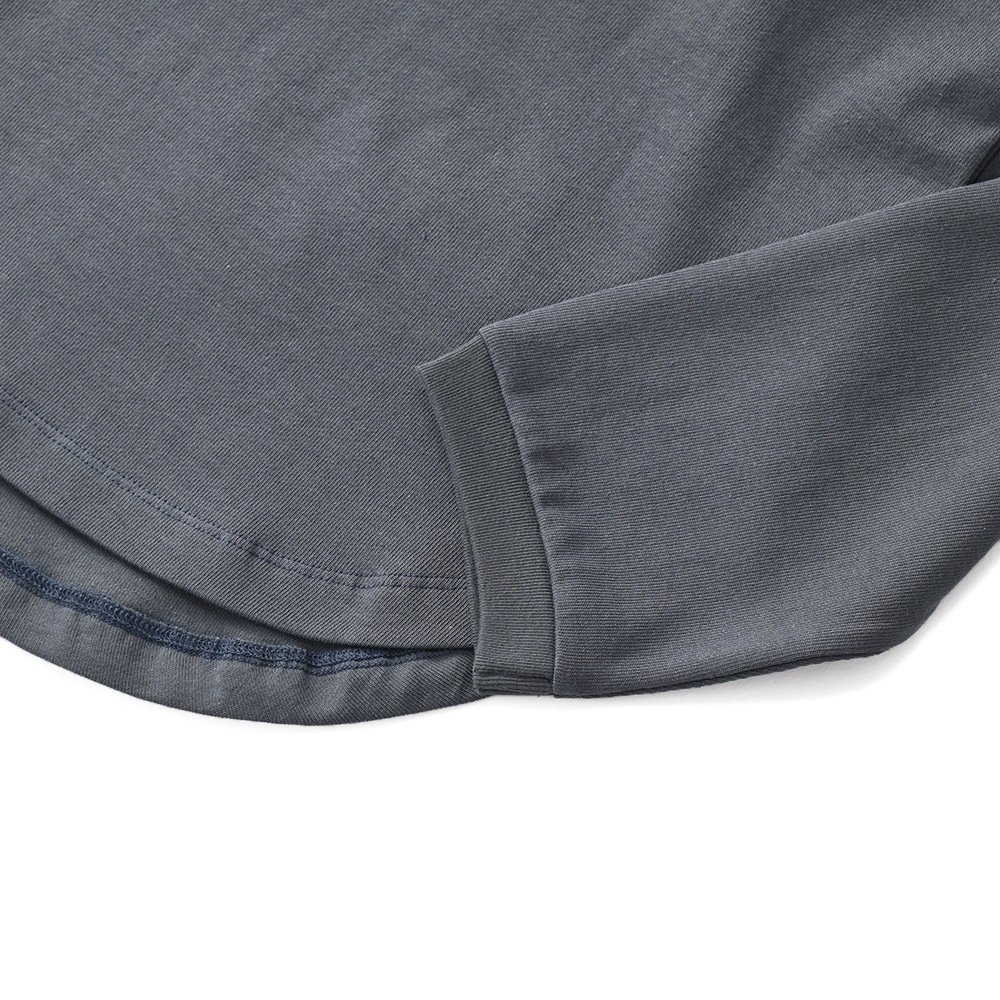 HOLLYWOOD RANCH MARKET ハリウッドランチマーケット HエンブロイダリーラウンドヘムロングスリーブTシャツ ウイメンズ CHARCOAL