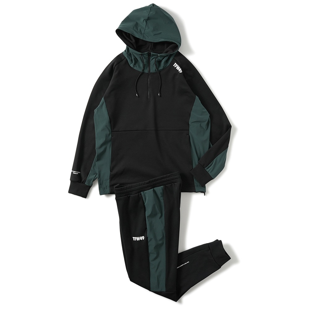 TFW49 ティーエフダブリュー49 COMBINATION HOODIE コンビネーション フーディー T042420010 BK×GR
