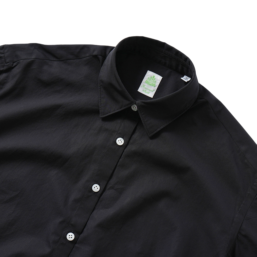 Finamore フィナモレ VERA/340010 C0617 コットン ポプリン ショートスリーブシャツ BLACK