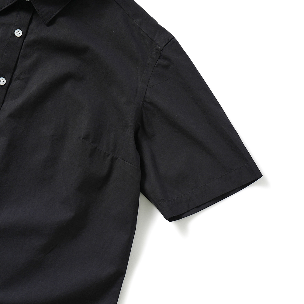 Finamore フィナモレ VERA/340010 C0617 コットン ポプリン ショートスリーブシャツ BLACK