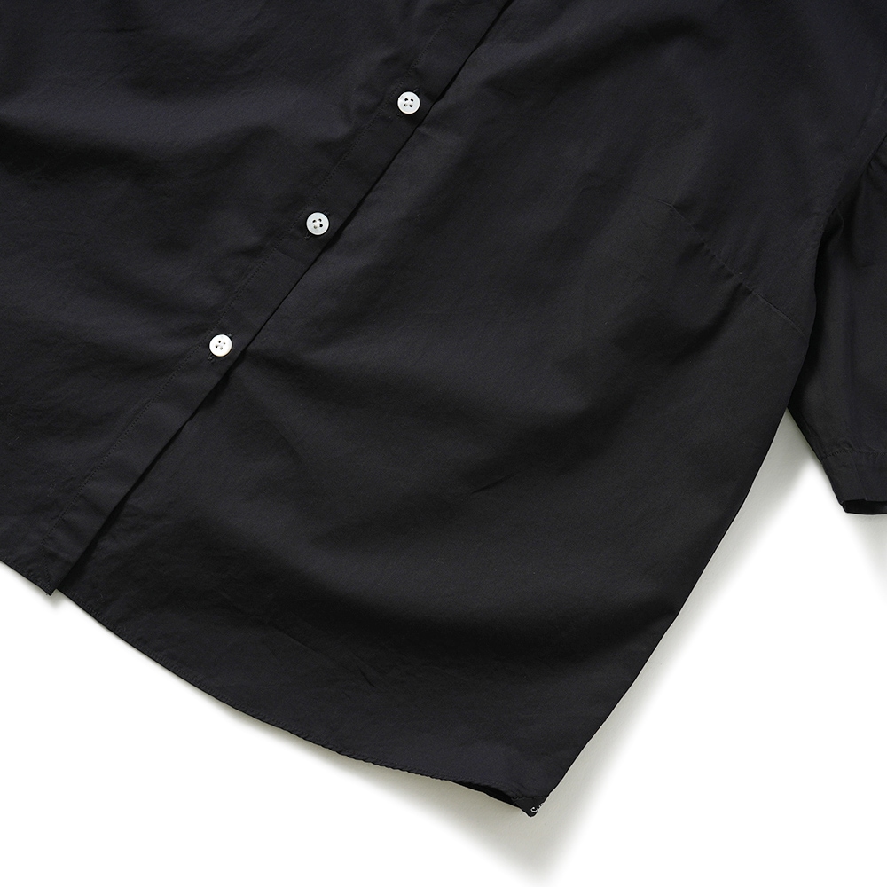 Finamore フィナモレ VERA/340010 C0617 コットン ポプリン ショートスリーブシャツ BLACK