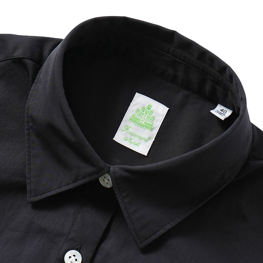 Finamore フィナモレ VERA/340010 C0617 コットン ポプリン ショートスリーブシャツ BLACK