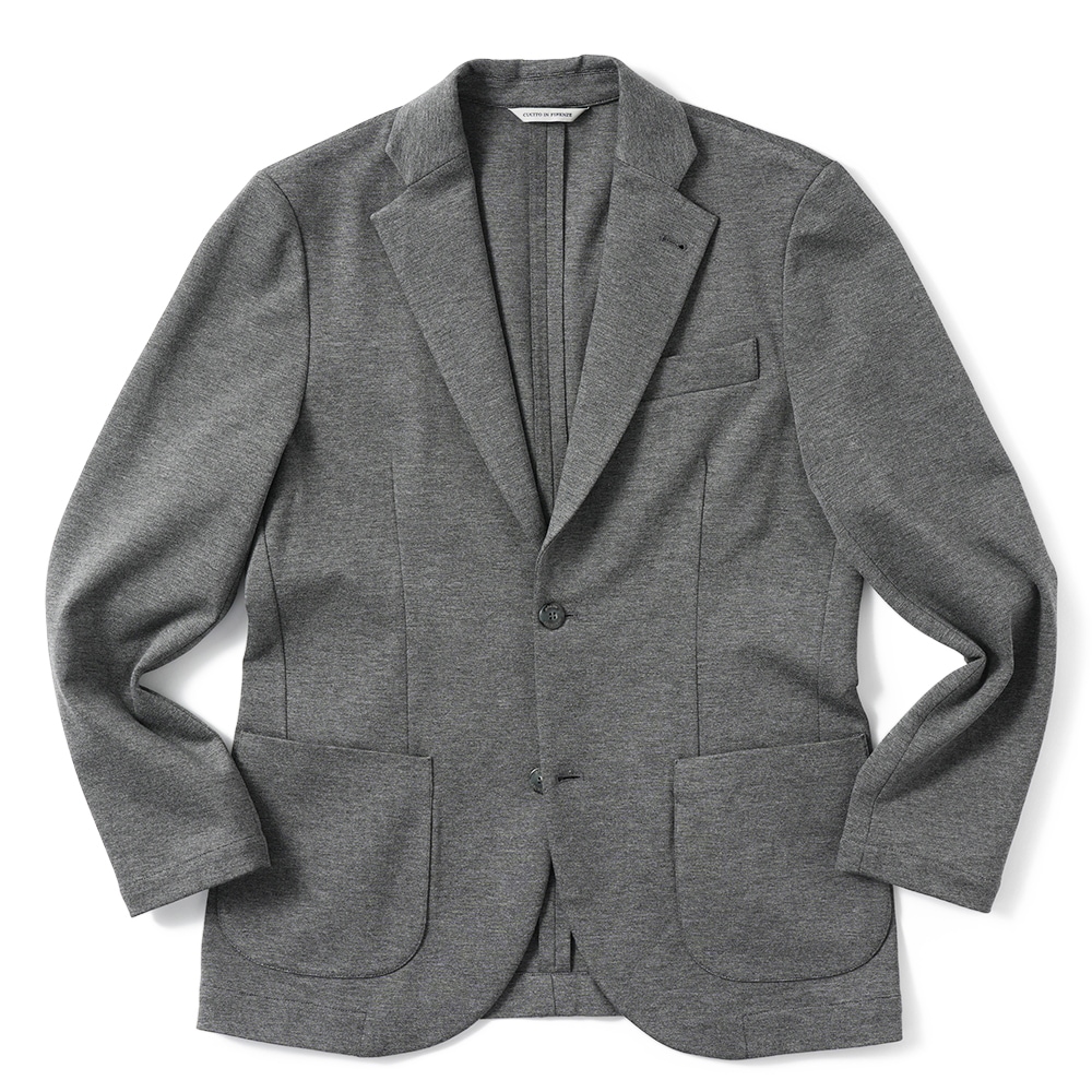 giab's ARCHIVIO ジャブスアルキヴィオ STROZZI/L A5666 ストロッツィ ニューウォッシャブルジャージー 2B ジャケット GREY