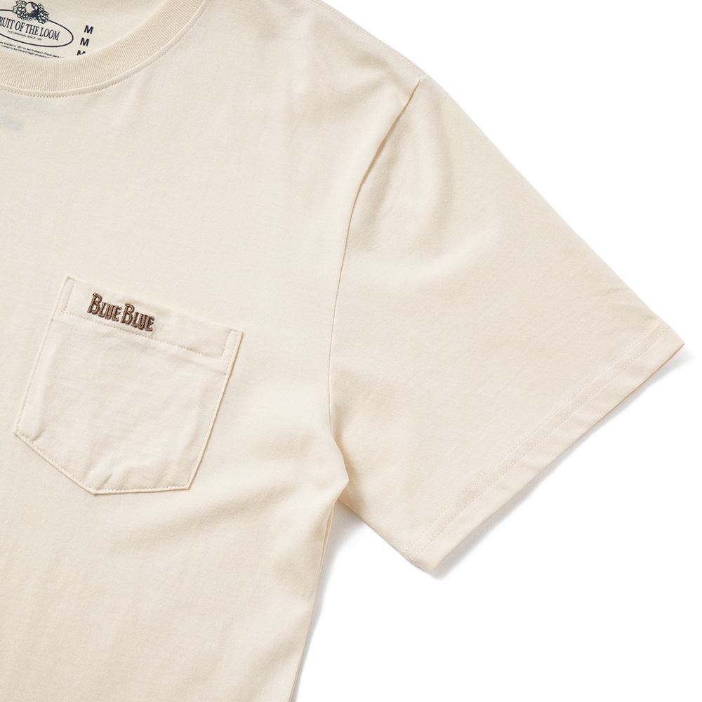 FRUIT OF THE LOOM × BLUE BLUE オーガニックコットン2パックCNポケットTシャツ26 NATURAL