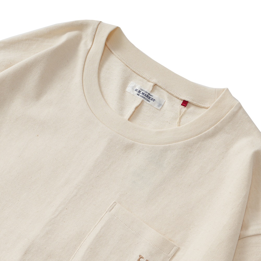 HOLLYWOOD RANCH MARKET ハリウッドランチマーケット HエンブロイダリーラウンドヘムロングスリーブTシャツ ウイメンズ NATURAL