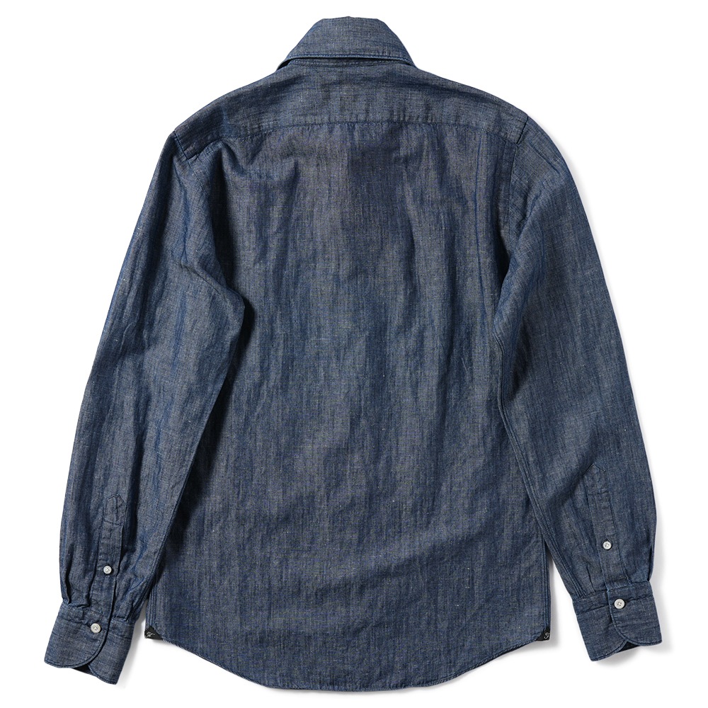 フィナモレ／リネンシャツ／インディゴ／36 14