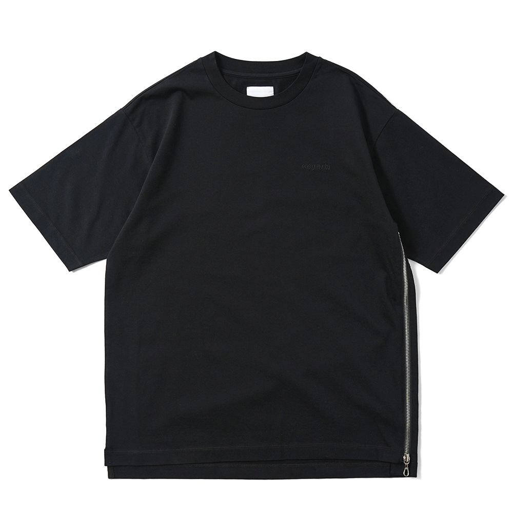 onegravity ワングラビティ オーバーサイズ サイドジップ ショートスリーブ カットソー 42-234-13-075835 BLACK