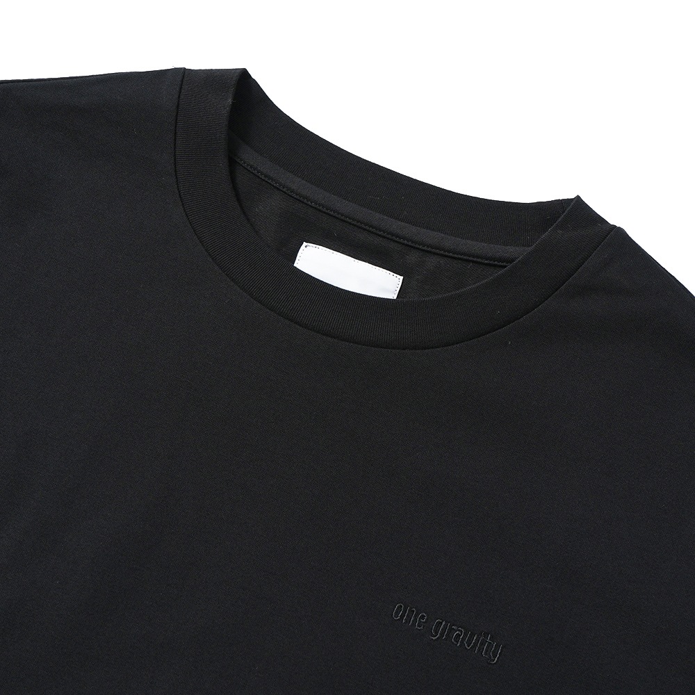 onegravity ワングラビティ オーバーサイズ サイドジップ ショートスリーブ カットソー 42-234-13-075835 BLACK