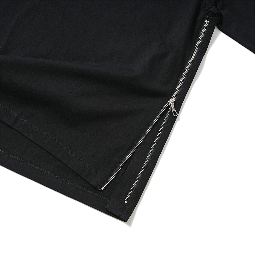 onegravity ワングラビティ オーバーサイズ サイドジップ ショートスリーブ カットソー 42-234-13-075835 BLACK