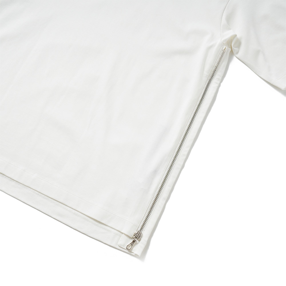 onegravity ワングラビティ オーバーサイズ サイドジップ ショートスリーブ カットソー 42-234-13-075835 WHITE