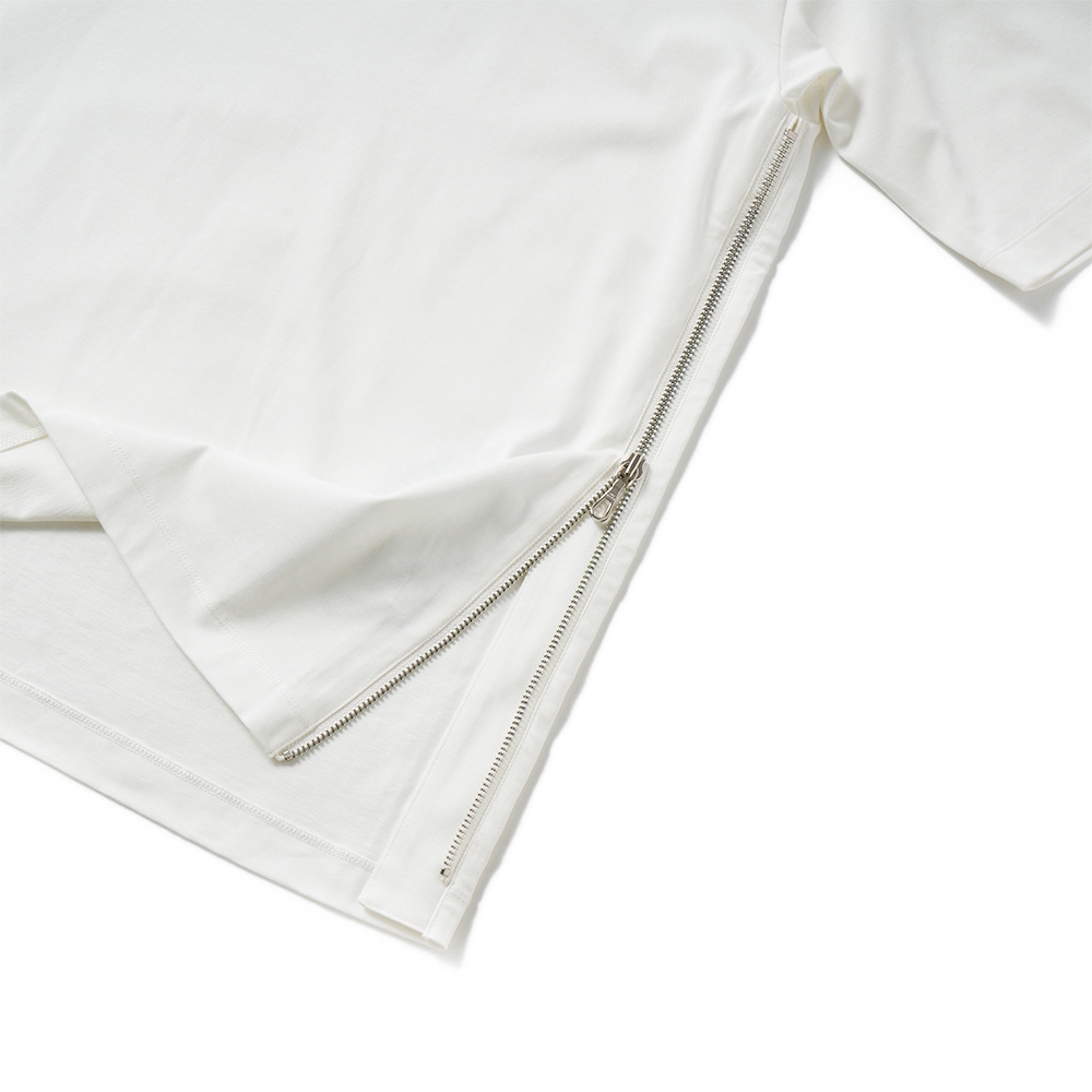 onegravity ワングラビティ オーバーサイズ サイドジップ ショートスリーブ カットソー 42-234-13-075835 WHITE