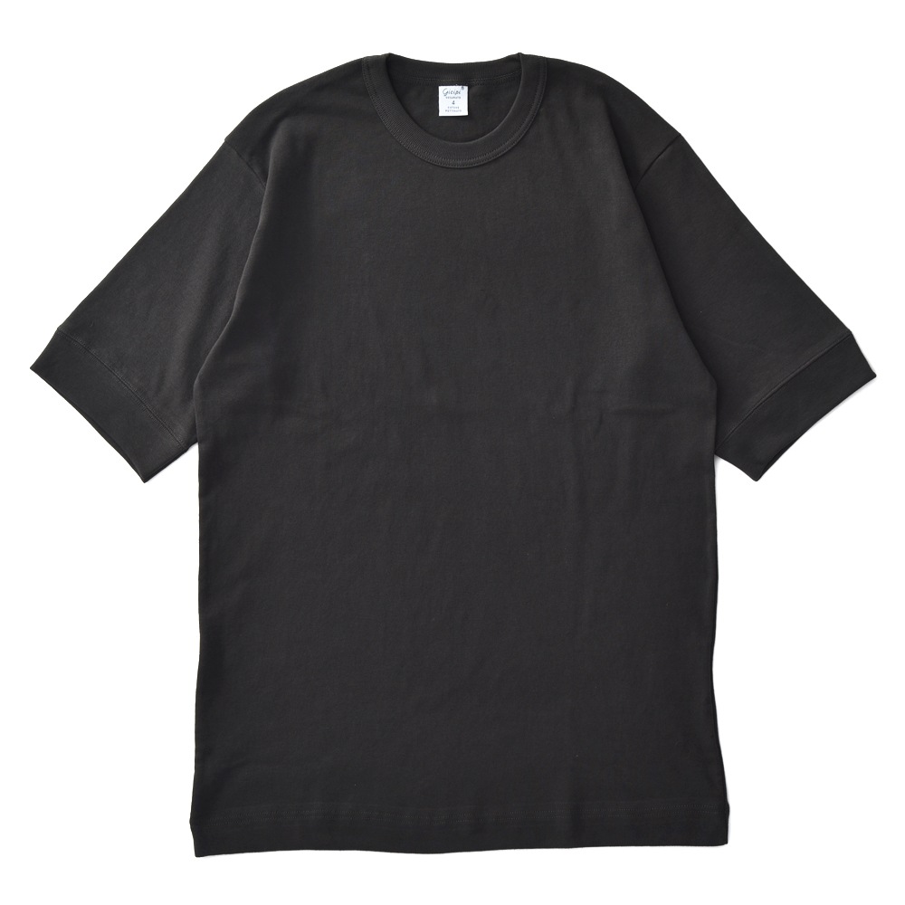 GICIPI ジチピ 2201P SALMONE コットン フライス編み クルーネック ショートスリーブTシャツ GRAYISH BROWN