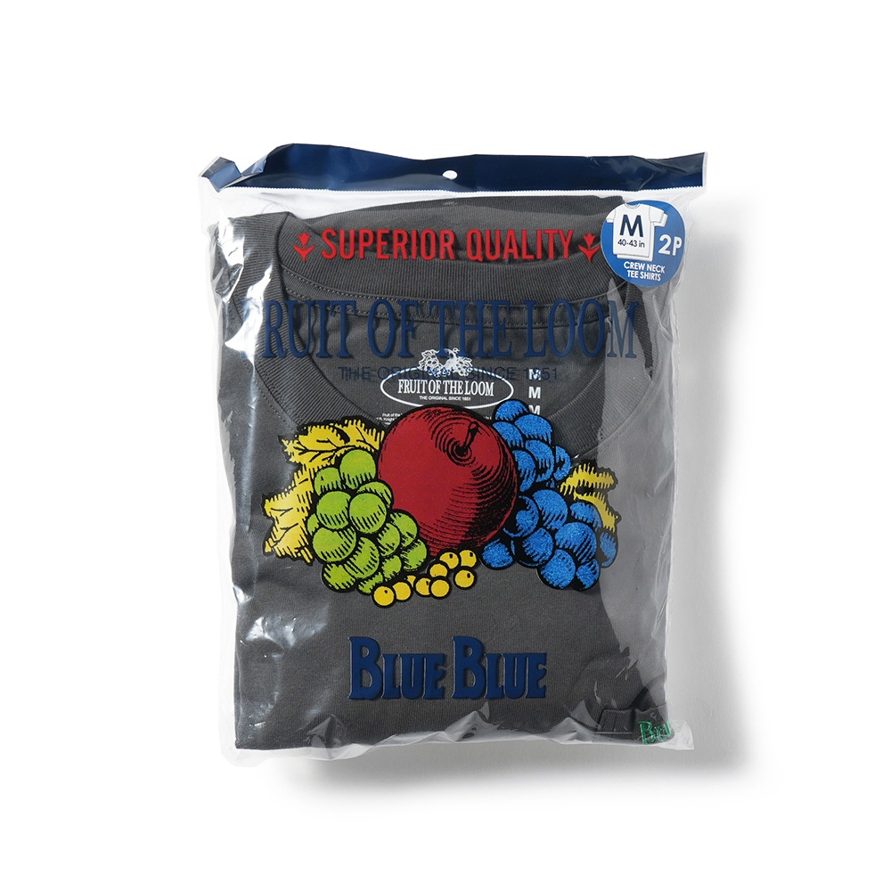 FRUIT OF THE LOOM・BLUE BLUE フルーツオブザルーム×ブルーブルー FRUIT OF THE LOOM・BLUE BLUE オーガニックコットン 2パック ポケットTシャツ/24 CHARCOAL