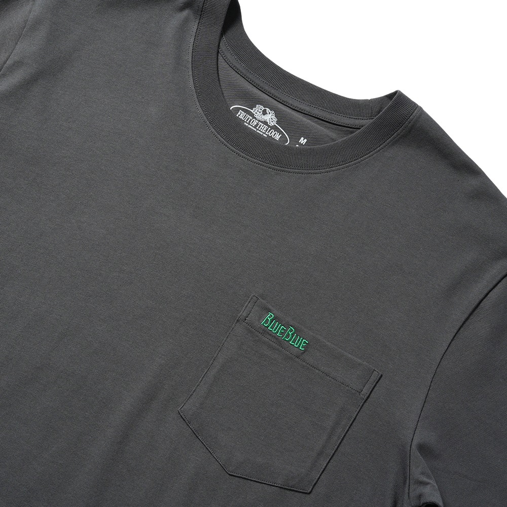FRUIT OF THE LOOM・BLUE BLUE フルーツオブザルーム×ブルーブルー FRUIT OF THE LOOM・BLUE BLUE オーガニックコットン 2パック ポケットTシャツ/24 CHARCOAL