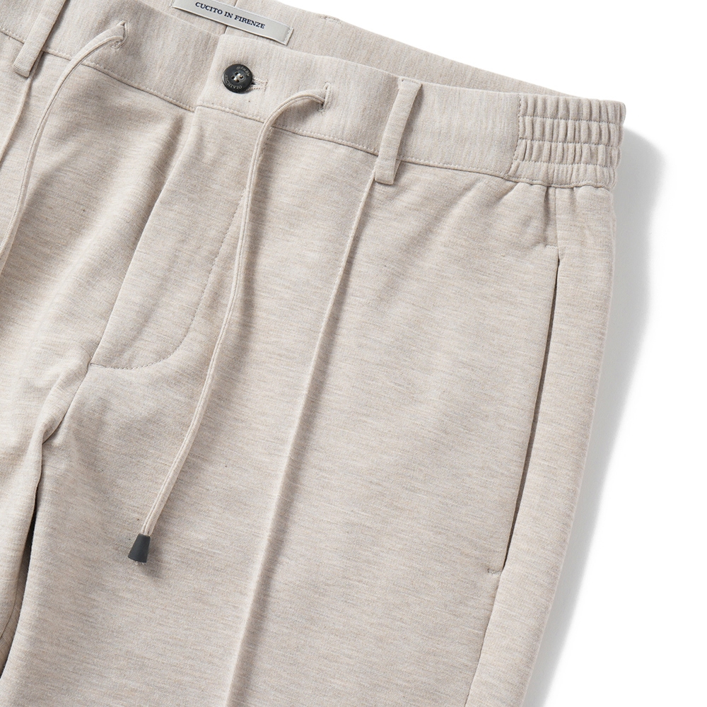 giab's ARCHIVIO ジャブスアルキヴィオ MASACCIO/M1 A5666 マサッチョ ニューウォッシャブルジャージー ドローコードパンツ BEIGE MELANGE