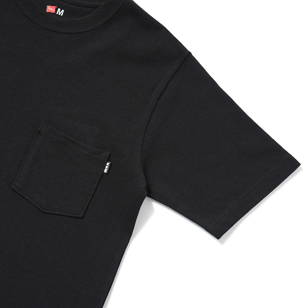Hanes × HOLLYWOOD RANCH MARKET /EXCLUSIVEヘビーウェイトポケット 2パック Tシャツ BLACK