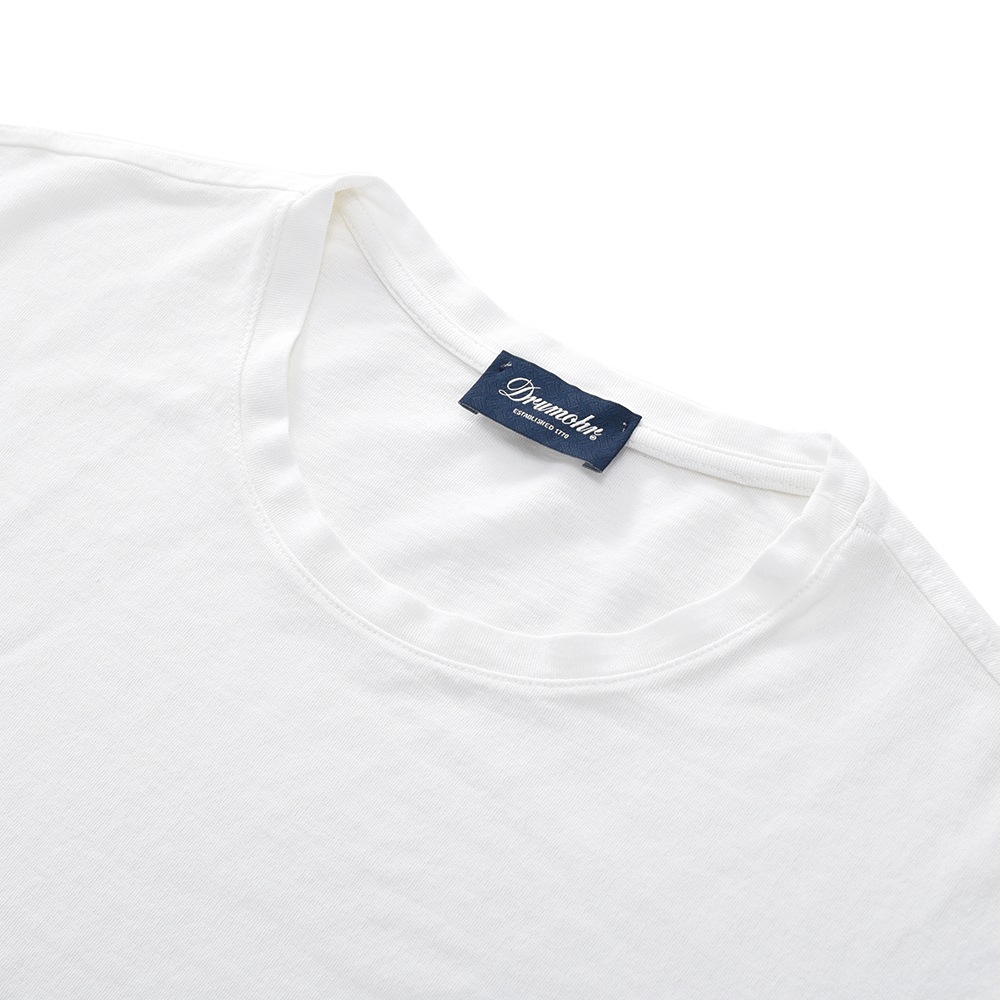 DRUMOHR ドルモア DTJ000B コットンクレープ ポケット クルーネック Tシャツ WHITE