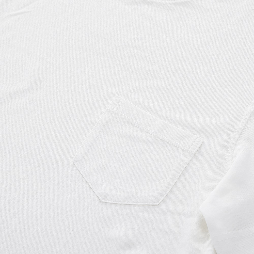 DRUMOHR ドルモア DTJ000B コットンクレープ ポケット クルーネック Tシャツ WHITE