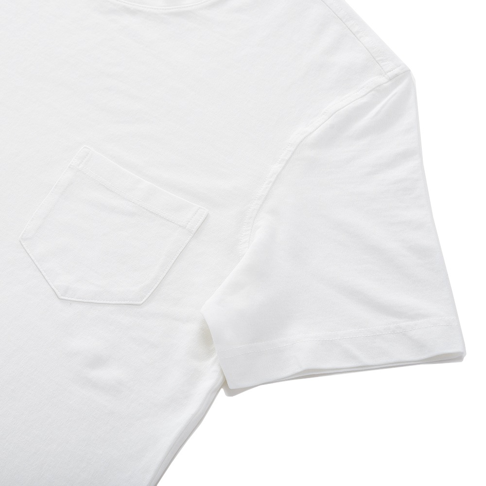 DRUMOHR ドルモア DTJ000B コットンクレープ ポケット クルーネック Tシャツ WHITE